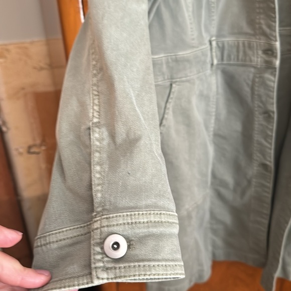 J Jill brand new, Light green stretch denim long jacket LP - Picture 4 of 5